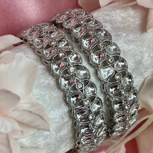 Pair of Silver Bracelet/ Bangle- 2.4/Indian/ Pakistani/Jewelley/ Fashion Bracelet/Gift for Women/