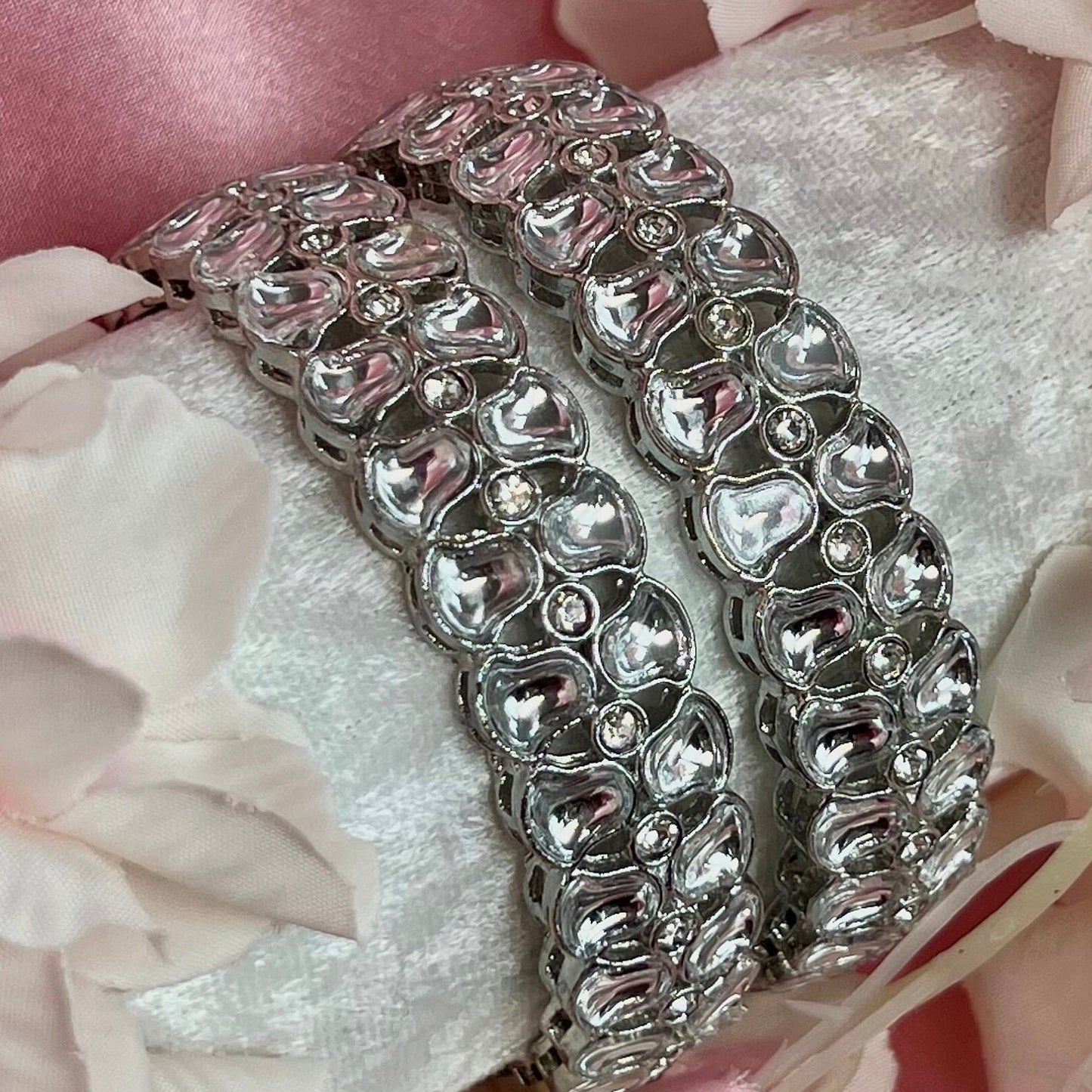 Pair of Silver Bracelet/ Bangle- 2.4/Indian/ Pakistani/Jewelley/ Fashion Bracelet/Gift for Women/