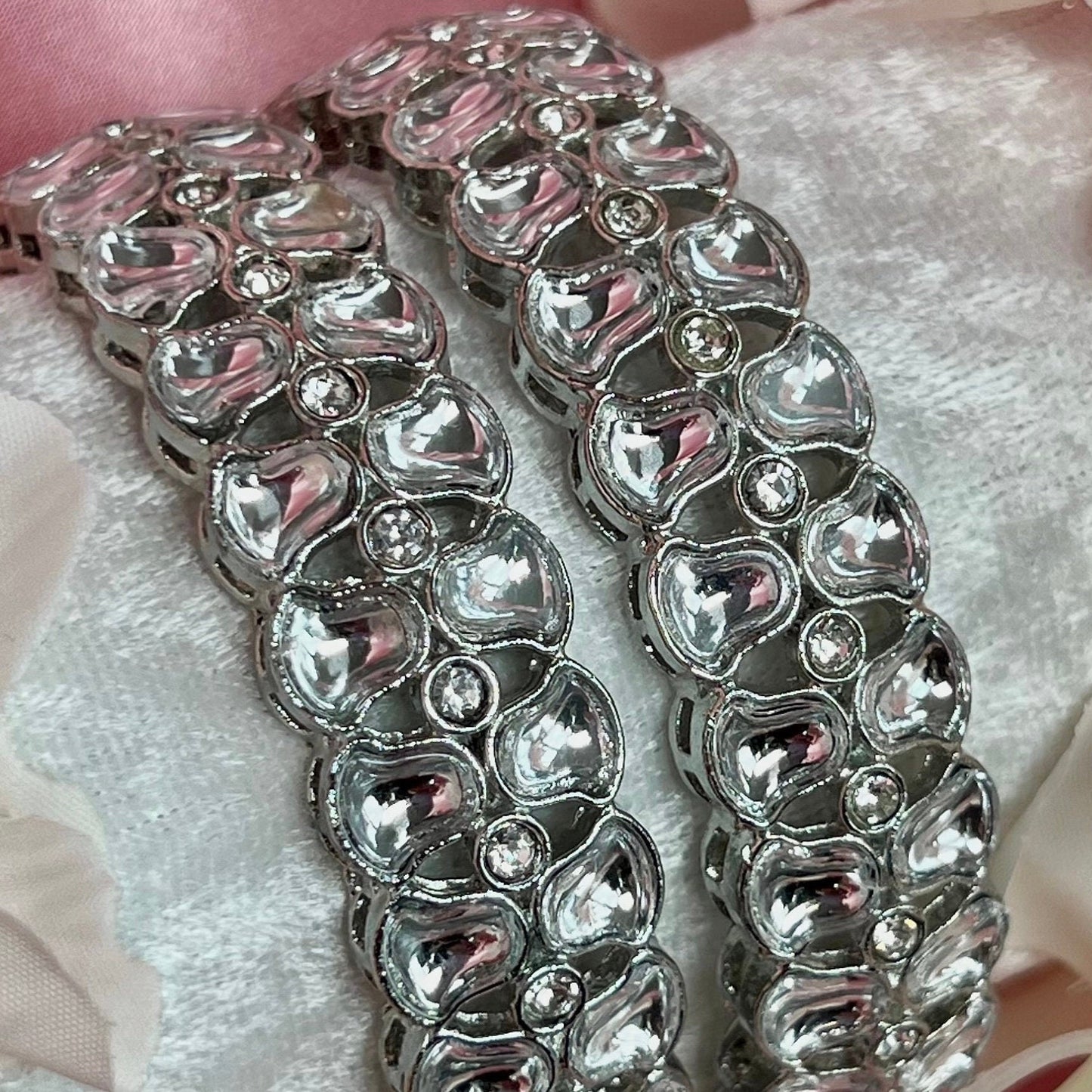 Pair of Silver Bracelet/ Bangle- 2.4/Indian/ Pakistani/Jewelley/ Fashion Bracelet/Gift for Women/