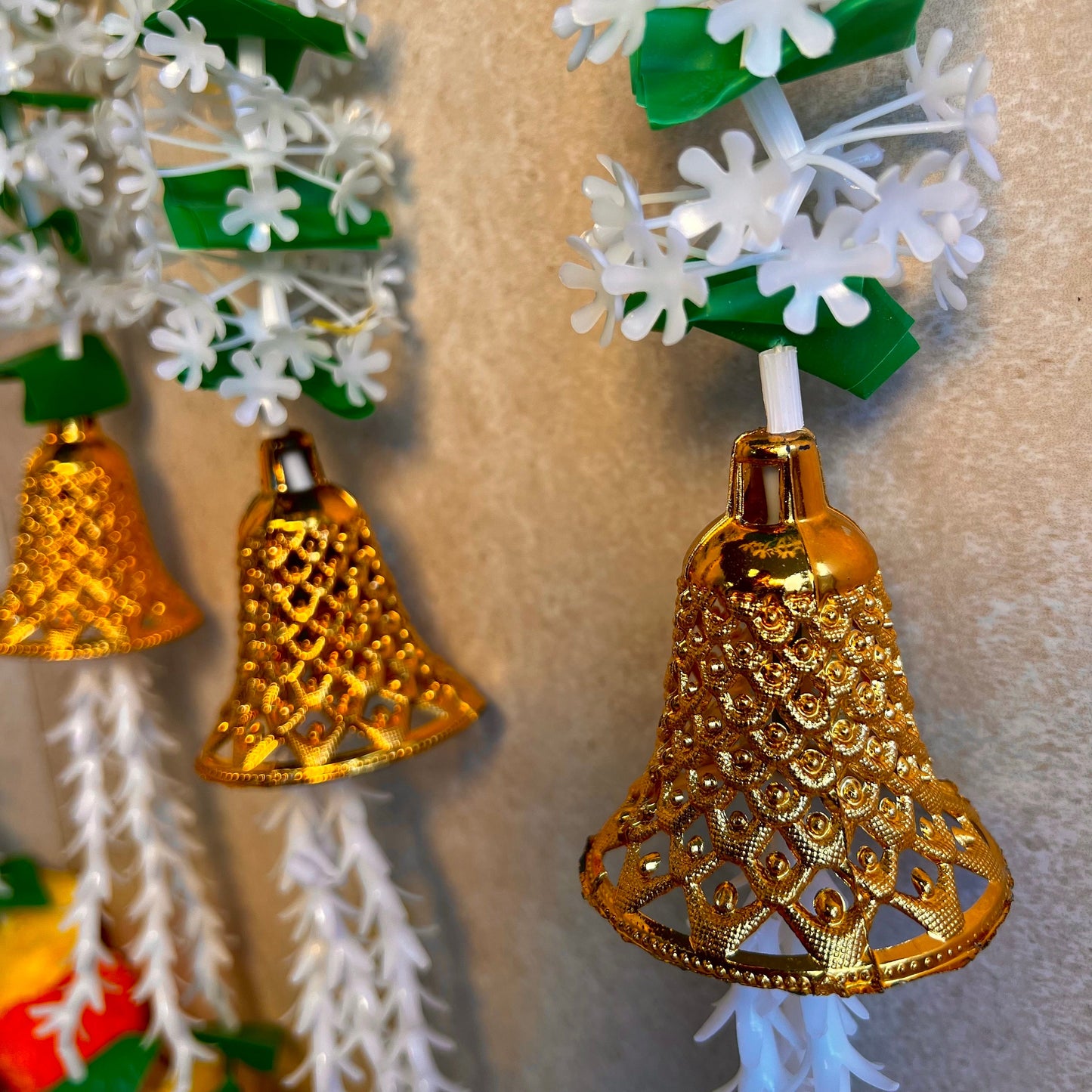 Flower Decor with Gold Bell Detail/ Unique Style/ Indian/ Pakistani/Home decor/ Gift for Women/Haldi/Mendhi/Party/Diwali/Eid