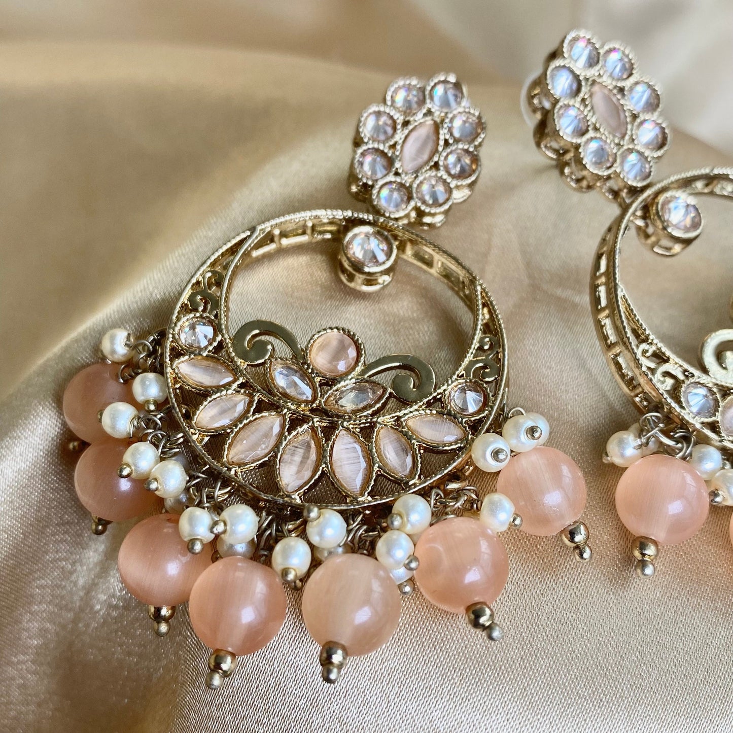 Crystal Peach Earrings/ Fashion Jewellery/ Gift for Women