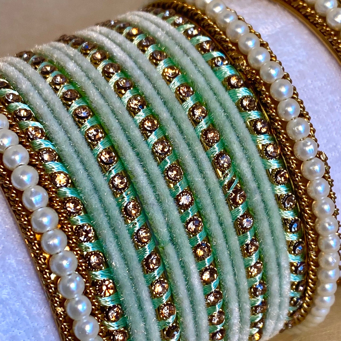 Pearl Mint Bangle Set/Indian/ Pakistani/Jewelley/ Fashion Bracelet
