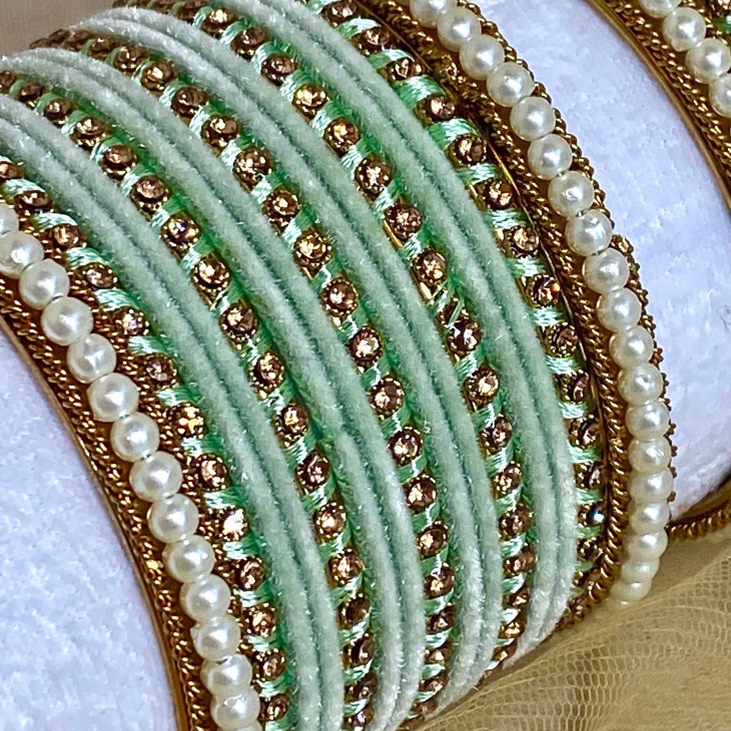 Pearl Mint Bangle Set/Indian/ Pakistani/Jewelley/ Fashion Bracelet