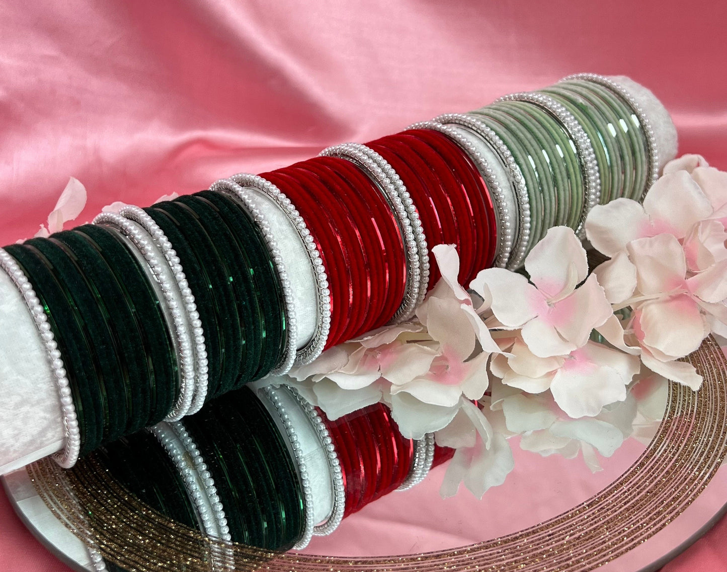 Red & Silver Bangle Set/Indian/ Pakistani/Jewelley/ Fashion Bracelet