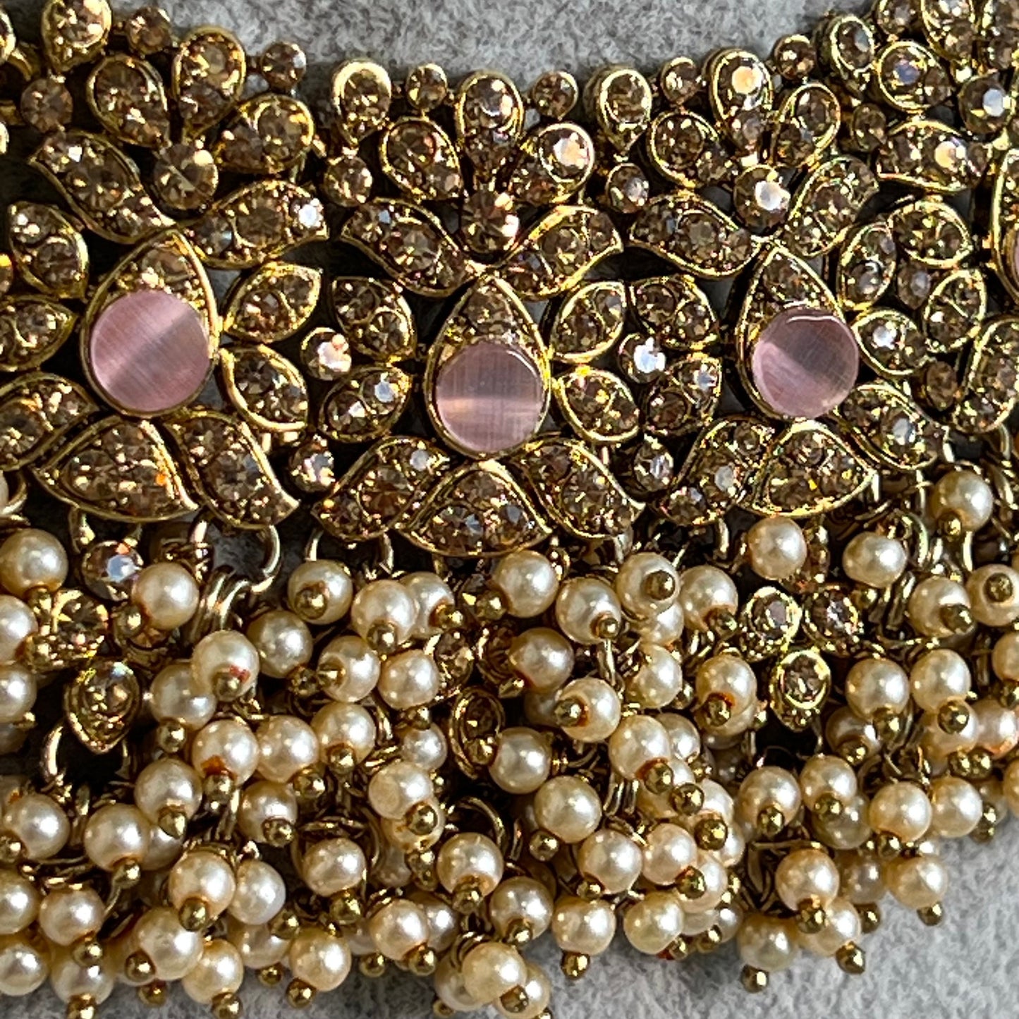 Pink Necklace Set - Jhumka Earring Earring/ Tikka/ Tikli/ Indian/ Pakistani/Fashion Jewellery/ Gift for Women