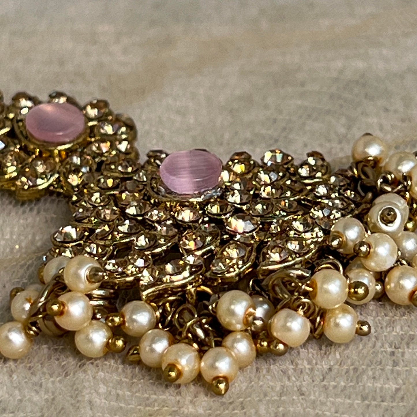 Pink Necklace Set - Jhumka Earring Earring/ Tikka/ Tikli/ Indian/ Pakistani/Fashion Jewellery/ Gift for Women