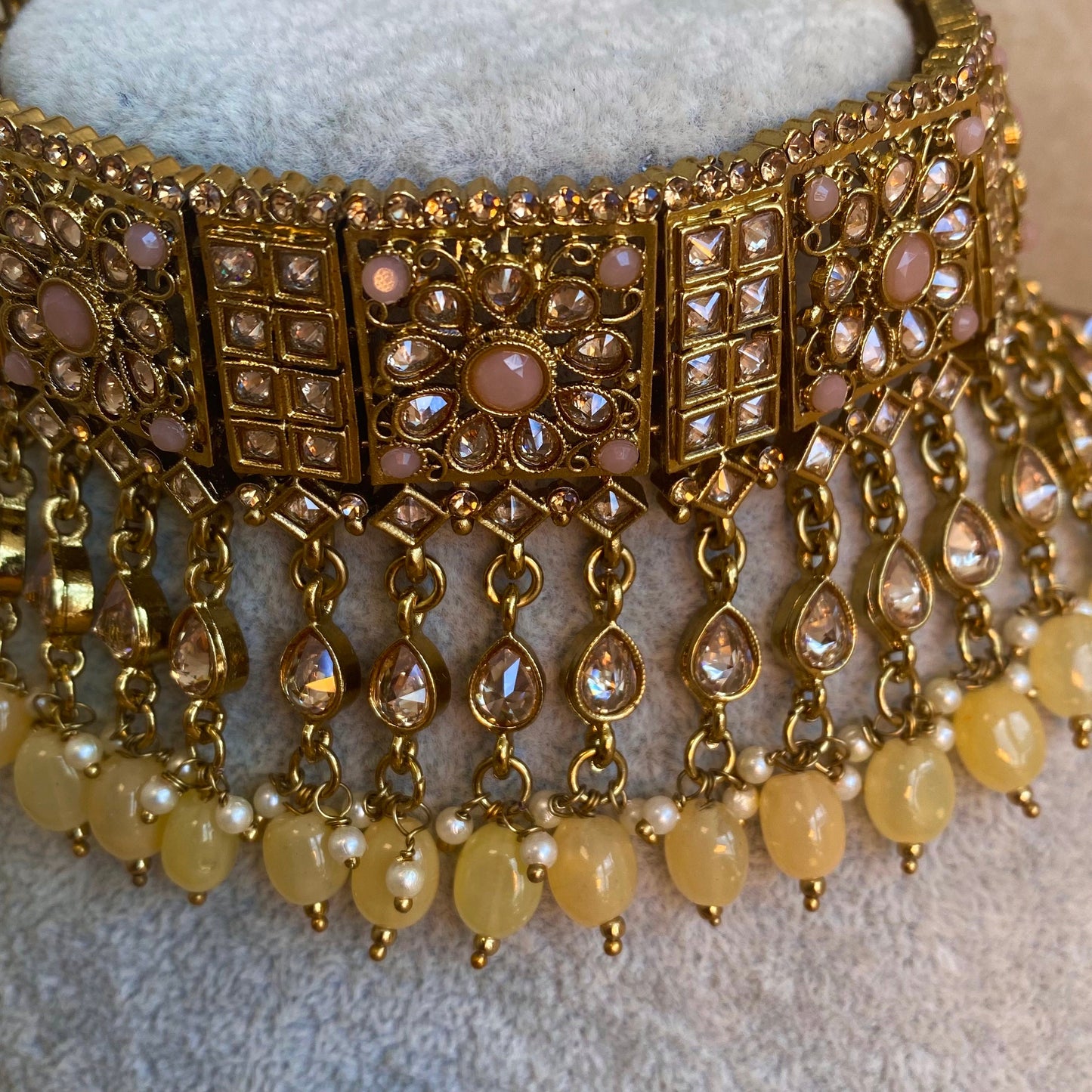 Peach and Yellow Choker Set