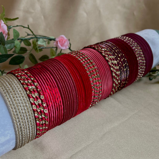 Bangle Roll Build Your Bangle Set - Cherry Dream Collection/Red/Indian/ Pakistani/Jewelley/ Fashion Bracelet/Block of Bangles/Gift for women
