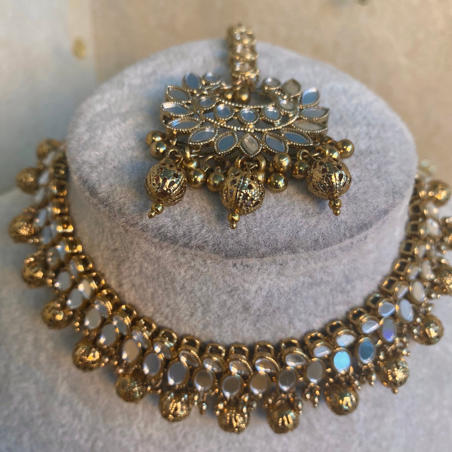 Single Necklace and Tikka / Tikka/ Tikli/ Indian/ Pakistani/Fashion Jewellery/ Gift for Women