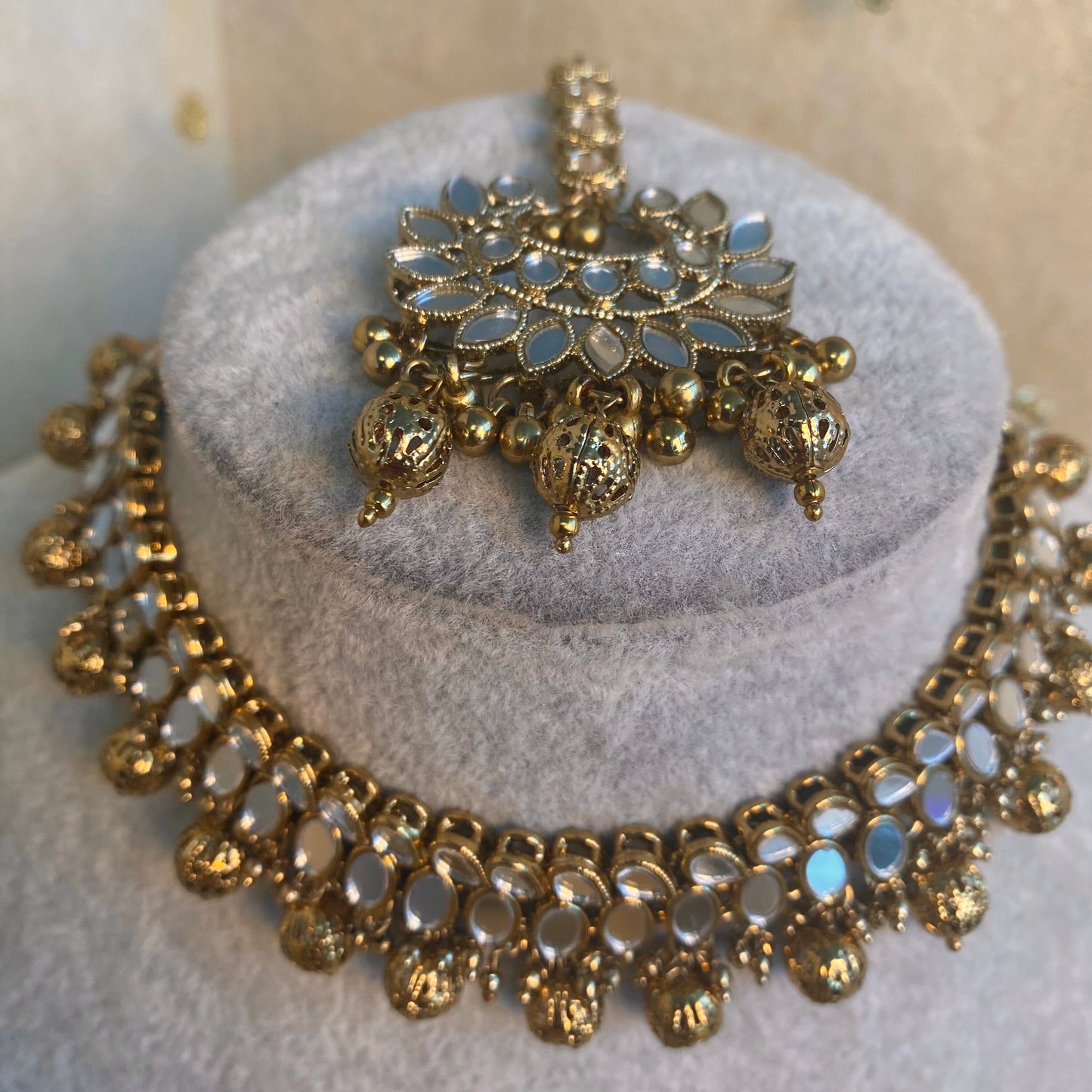 Single Necklace and Tikka / Tikka/ Tikli/ Indian/ Pakistani/Fashion Jewellery/ Gift for Women