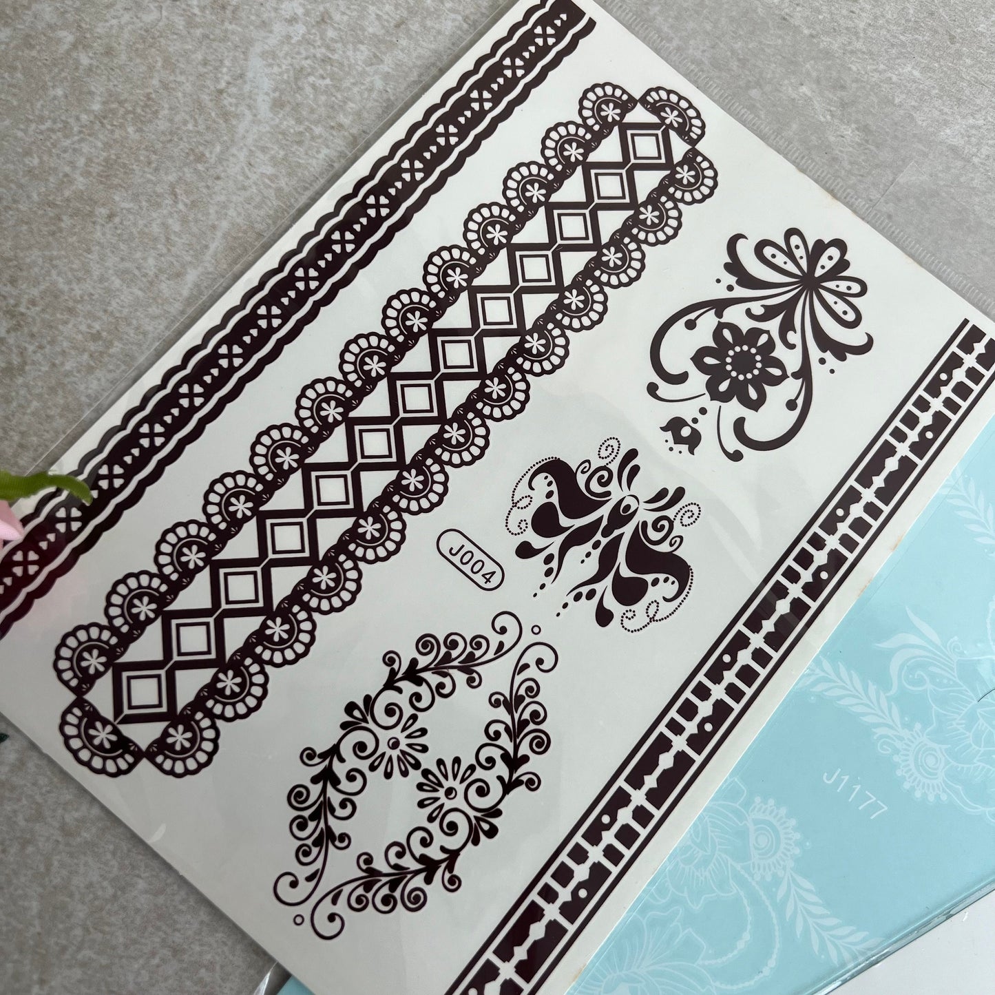 Brown Henna Temporary Tattoo! Mendhi Sticker/ Henna Lace transfer NEW henna Hand Arm Tattoo Mehandi Sticker Art Temporary