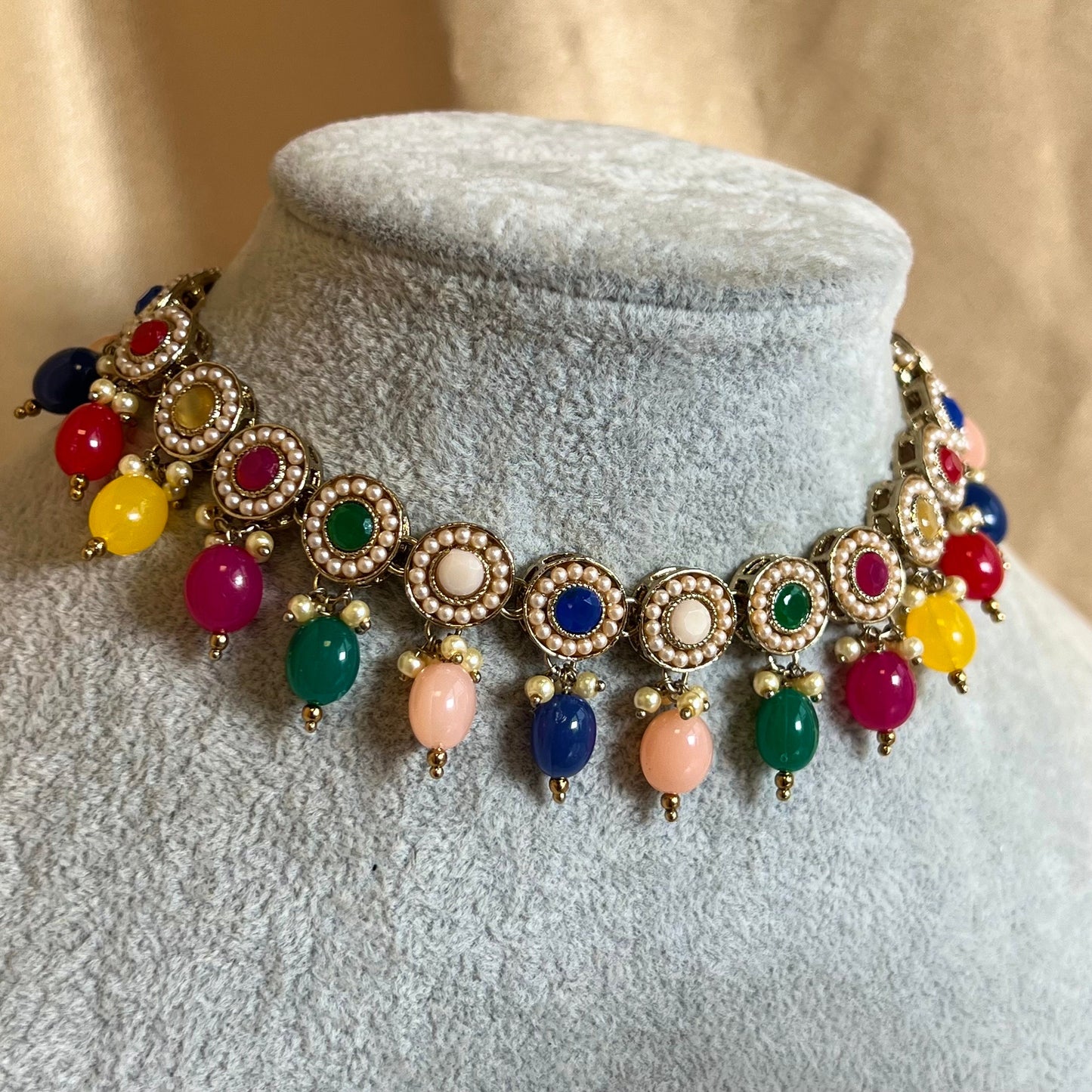 Multi Colour Necklace Set Earring/ Indian/ Pakistani/Fashion Jewellery/ Gift for Women