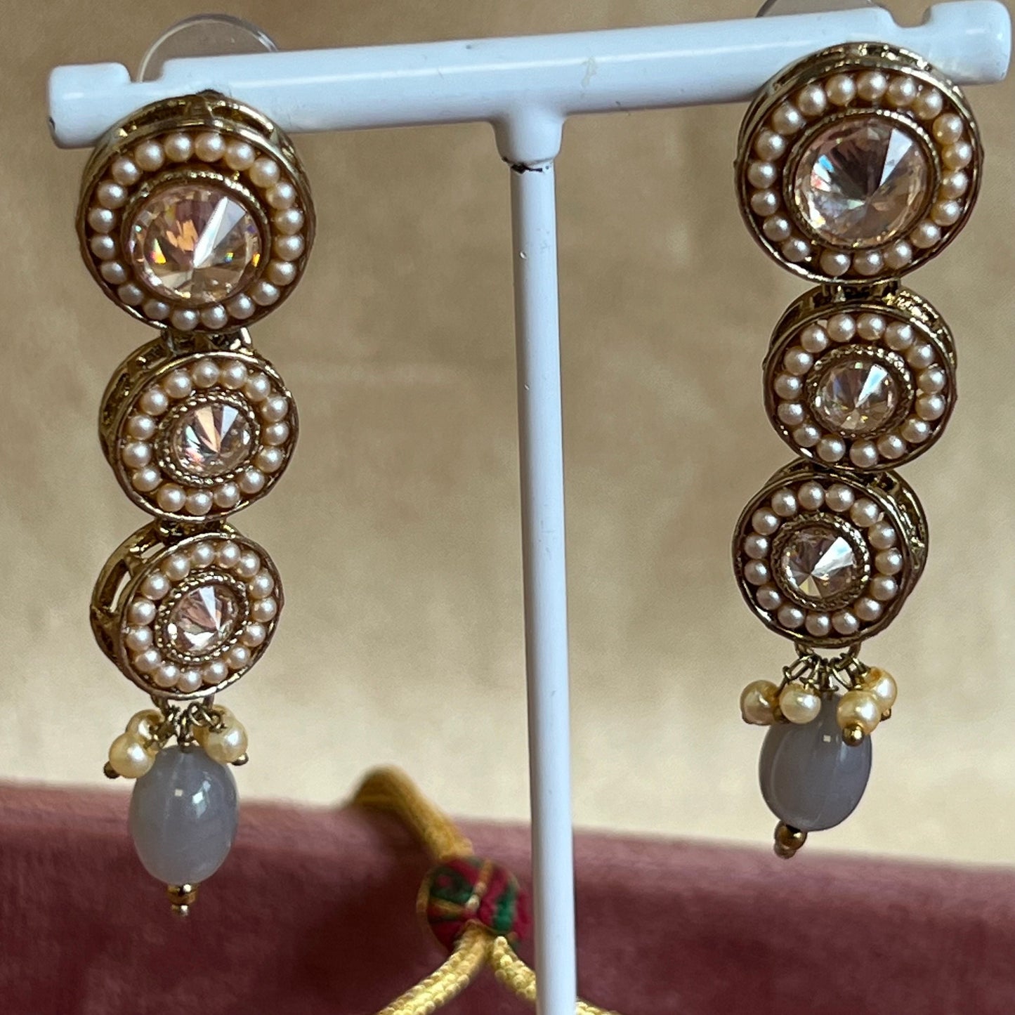 Grey Necklace Set Earring/ Indian/ Pakistani/Fashion Jewellery/ Gift for Women