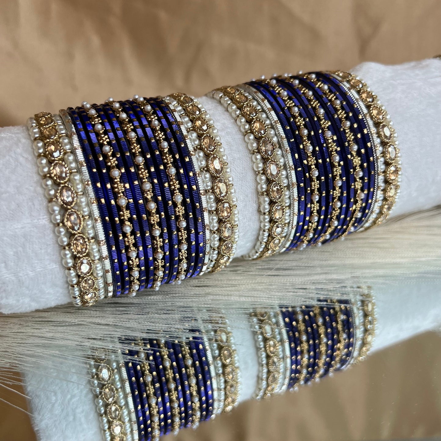 Small Navy Pearly Bangle Set/Indian/ Pakistani/Jewelley/ Fashion Bracelet