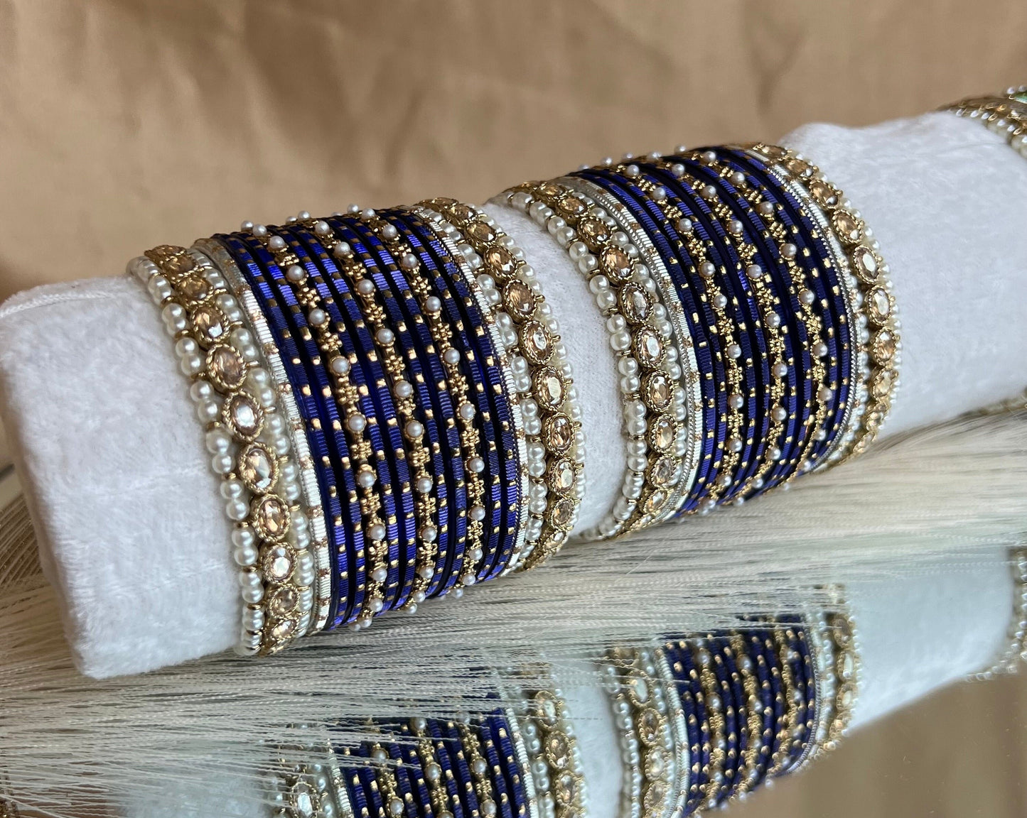 Small Navy Pearly Bangle Set/Indian/ Pakistani/Jewelley/ Fashion Bracelet
