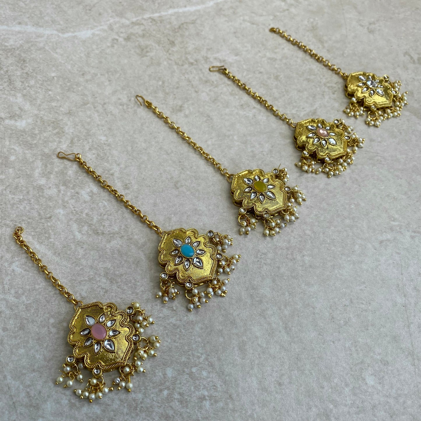 Medium Bright Gold Tikka -Yellow/ Tikli/ Indian/ Pakistani Fashion Jewellery/Maang Tikkas