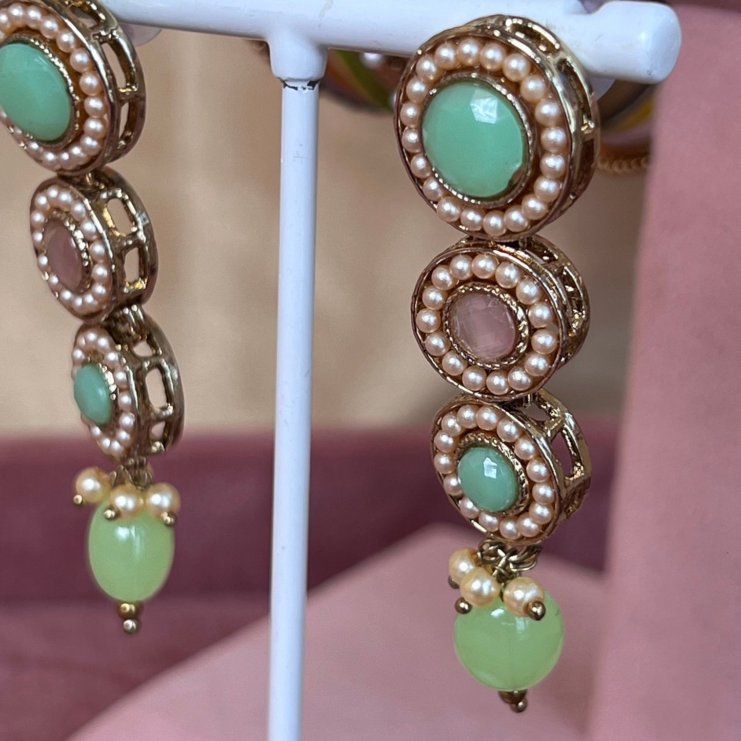 Pastel Necklace, Earring and Bangles/Earring/ Tikka/ Tikli/ Indian/ Pakistani/Fashion Jewellery/ Gift for Women