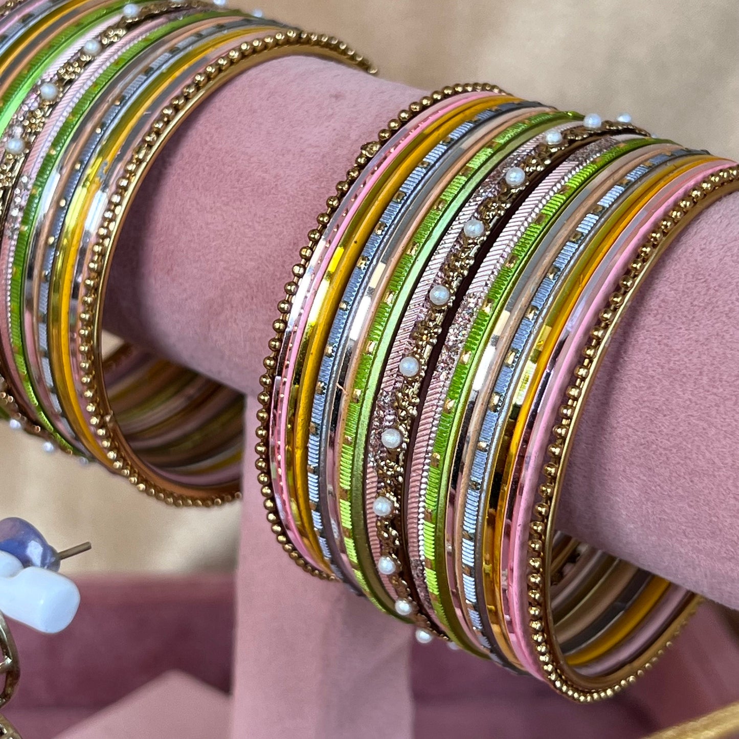 Pastel Necklace, Earring and Bangles/Earring/ Tikka/ Tikli/ Indian/ Pakistani/Fashion Jewellery/ Gift for Women