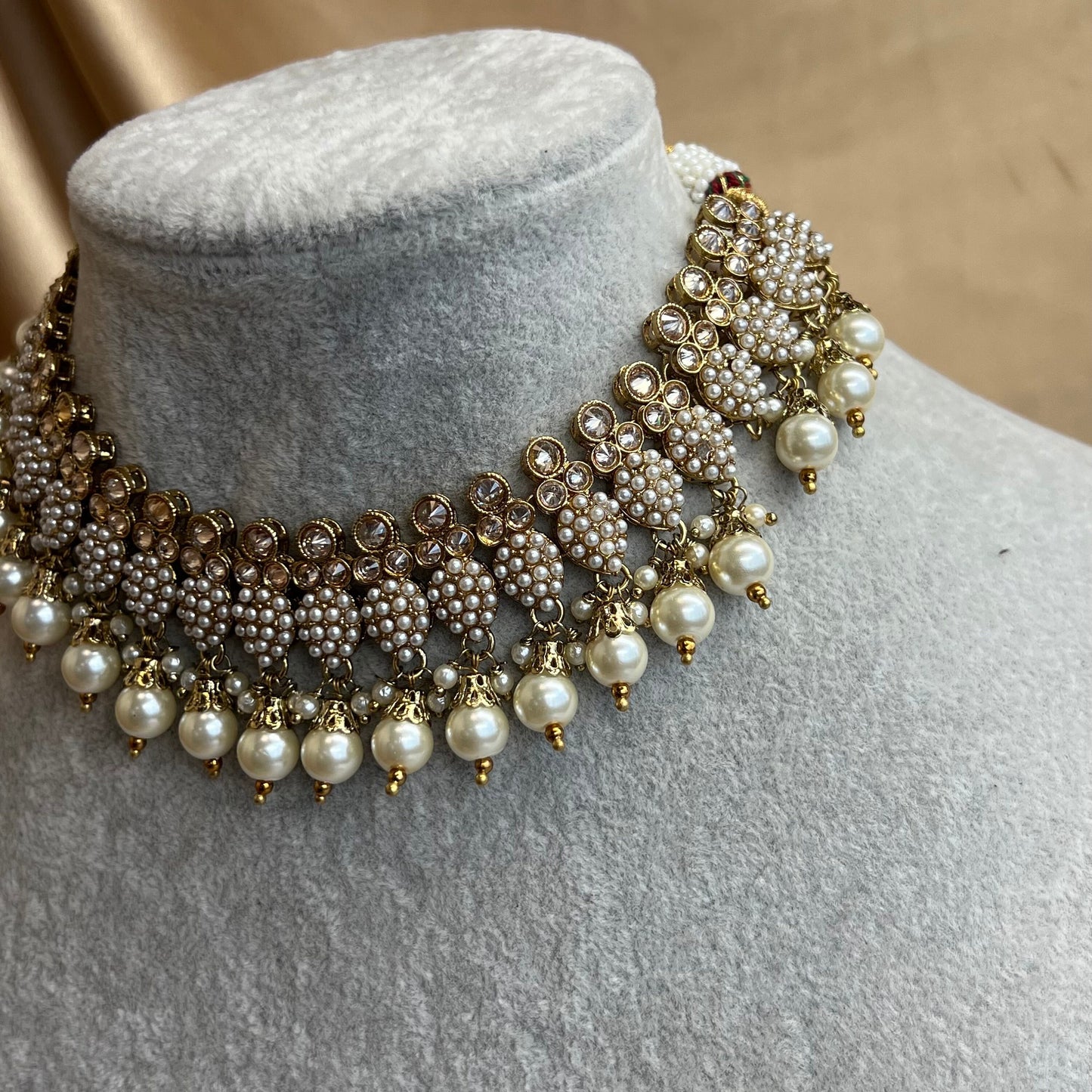 Golden Necklace - Slightly Faulty/ Unique Style/ Indian/ Pakistani/Fashion Jewellery/ Gift for Women