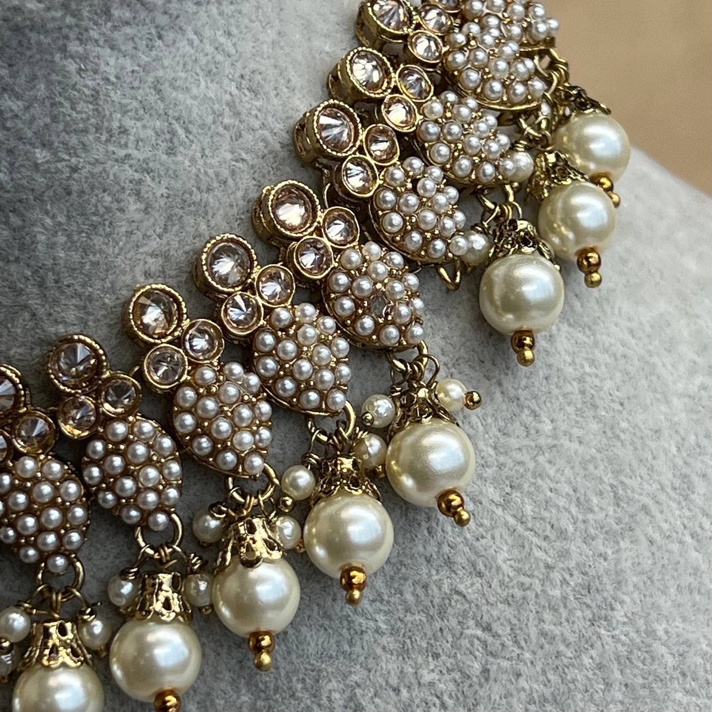 Golden Necklace - Slightly Faulty/ Unique Style/ Indian/ Pakistani/Fashion Jewellery/ Gift for Women