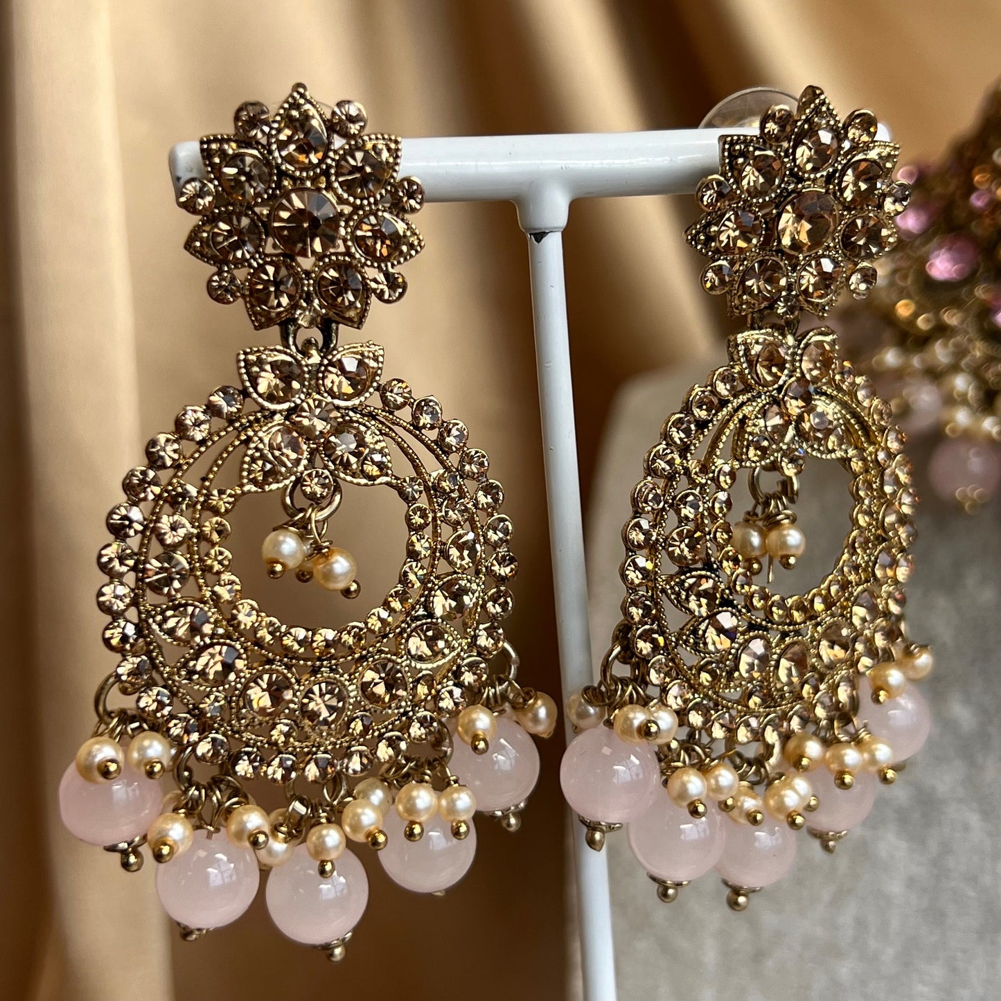 Choker set- Light Pink Earring/ Tikka/ Tikli/ Indian/ Pakistani/Fashion Jewellery/ Gift for Women