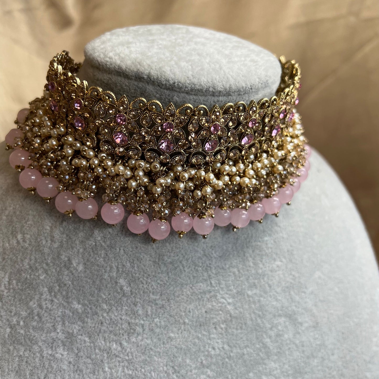 Choker Only- Light Pink/ Unique Style/ Indian/ Pakistani/Fashion Jewellery/ Gift for Women