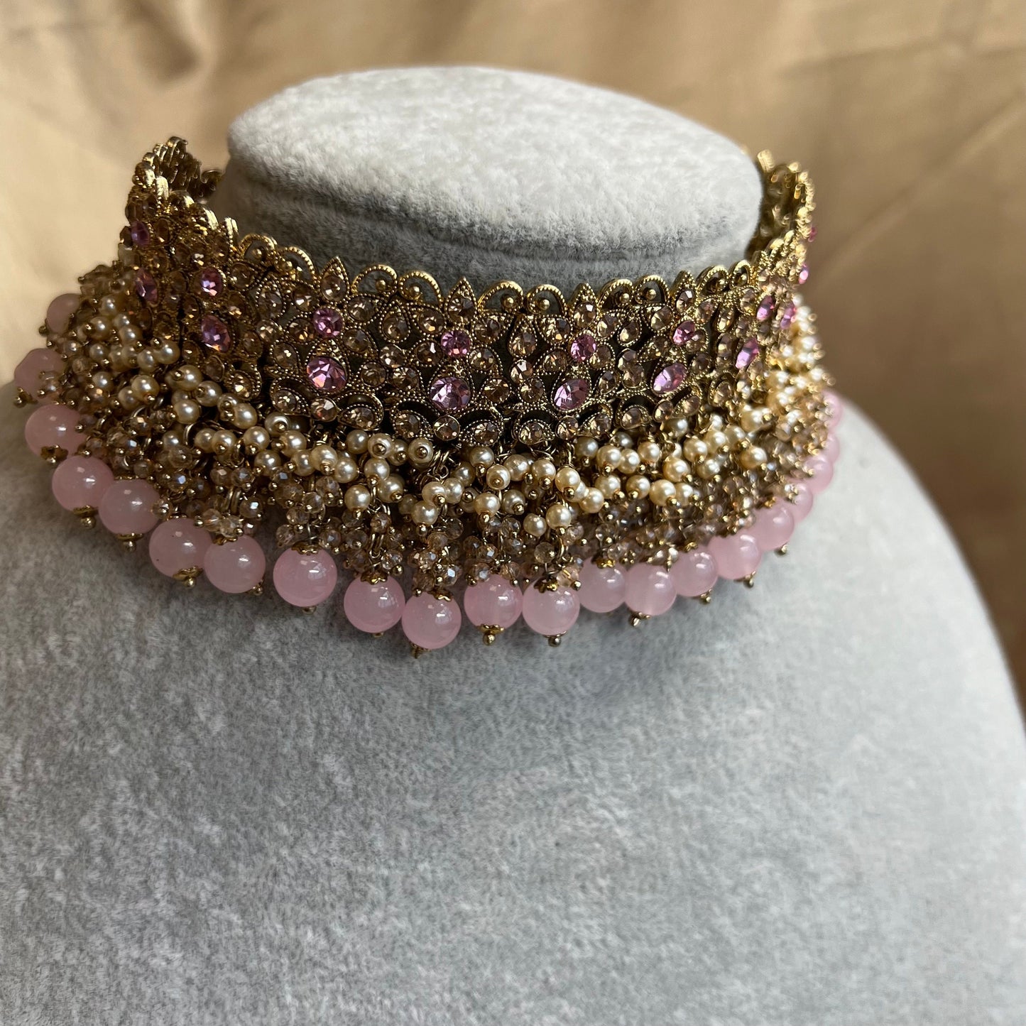 Choker Only- Light Pink/ Unique Style/ Indian/ Pakistani/Fashion Jewellery/ Gift for Women
