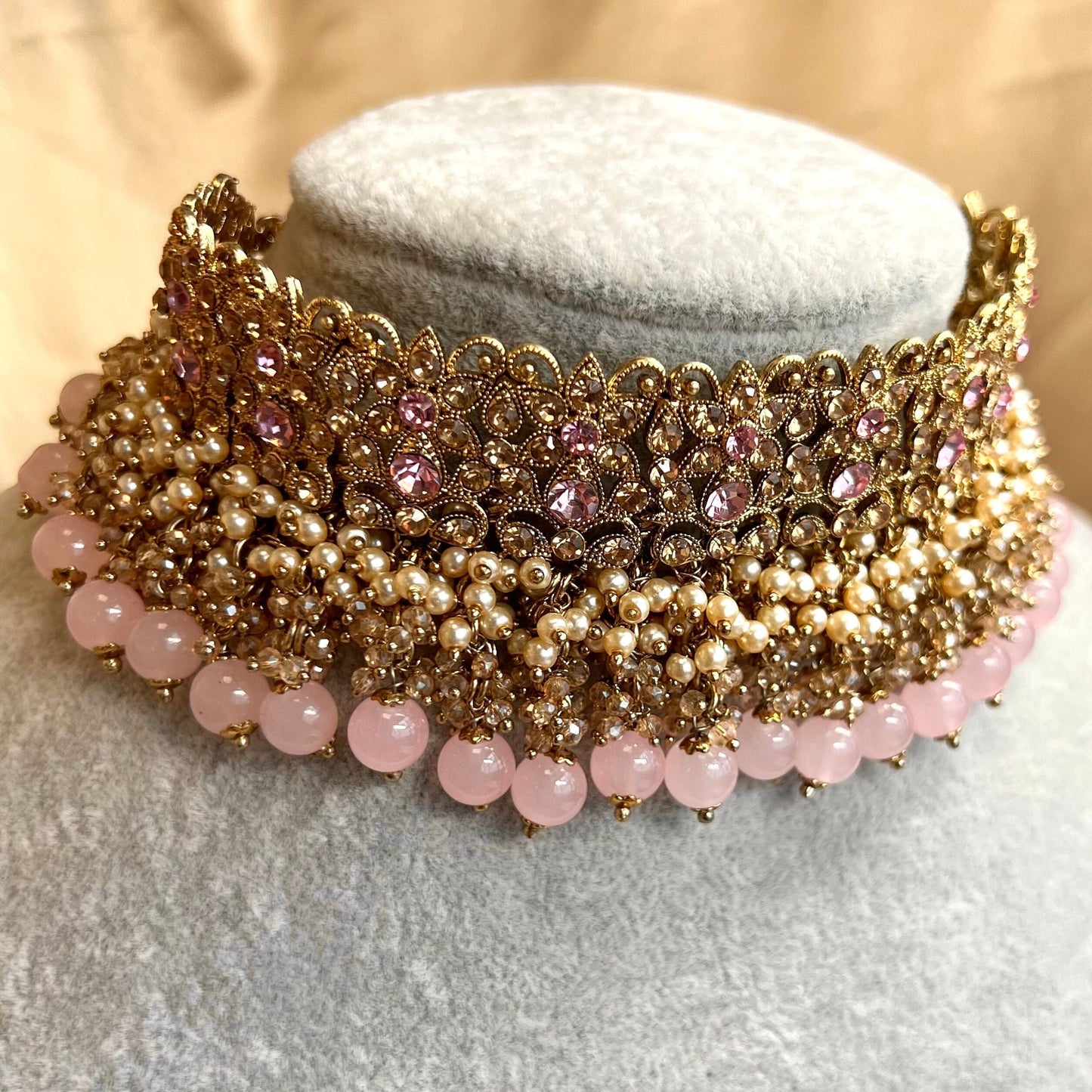 Choker Only- Light Pink/ Unique Style/ Indian/ Pakistani/Fashion Jewellery/ Gift for Women