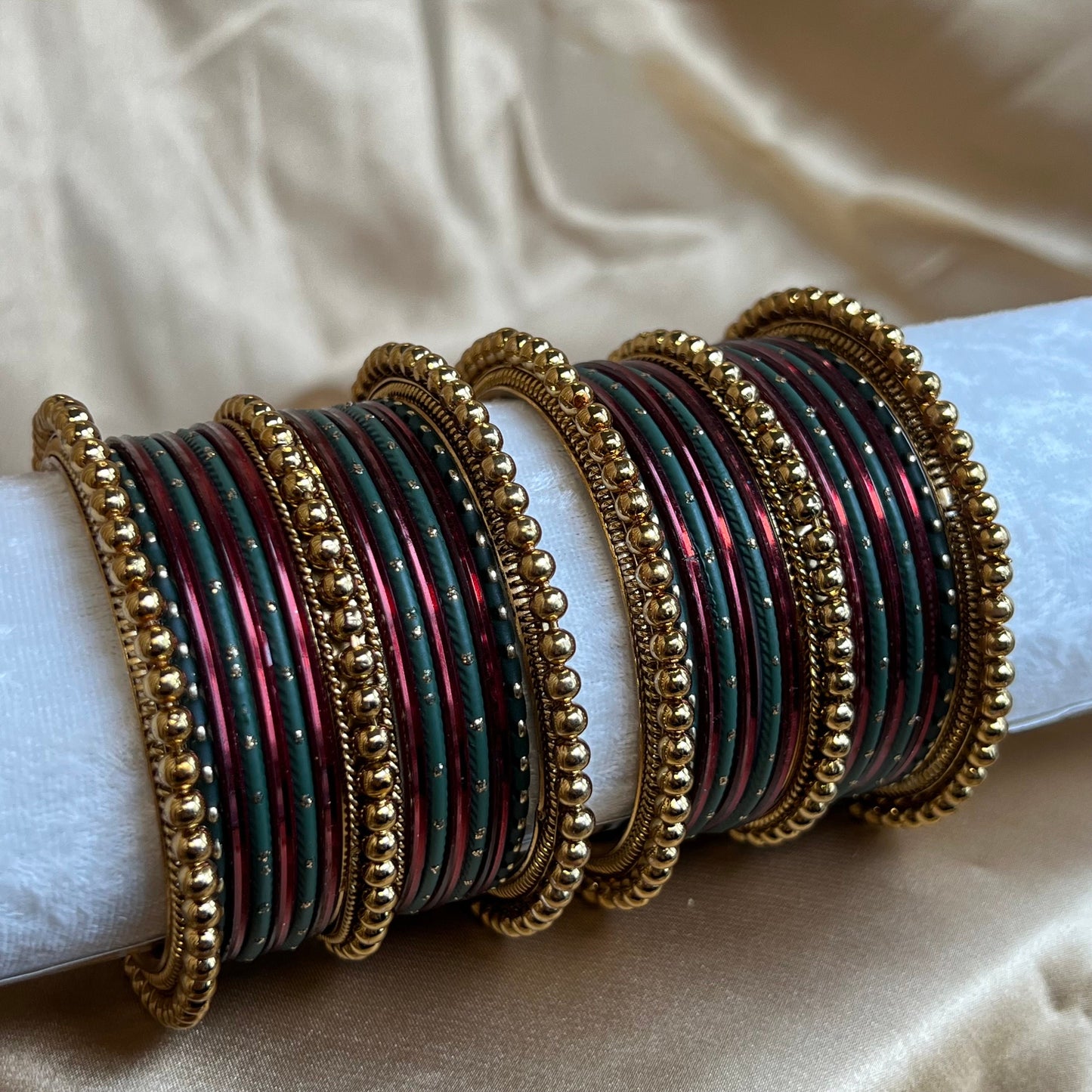 Maroon/ Green Bangle Set/Indian/ Pakistani/Jewelley/ Fashion Bracelet/Traditional/ Gift for women/