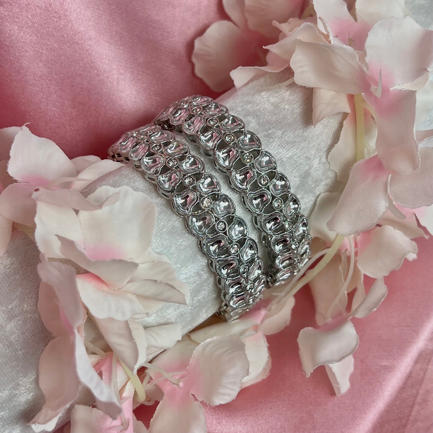 Pair of Silver Bracelet/ Bangle- 2.4/Indian/ Pakistani/Jewelley/ Fashion Bracelet/Gift for Women/