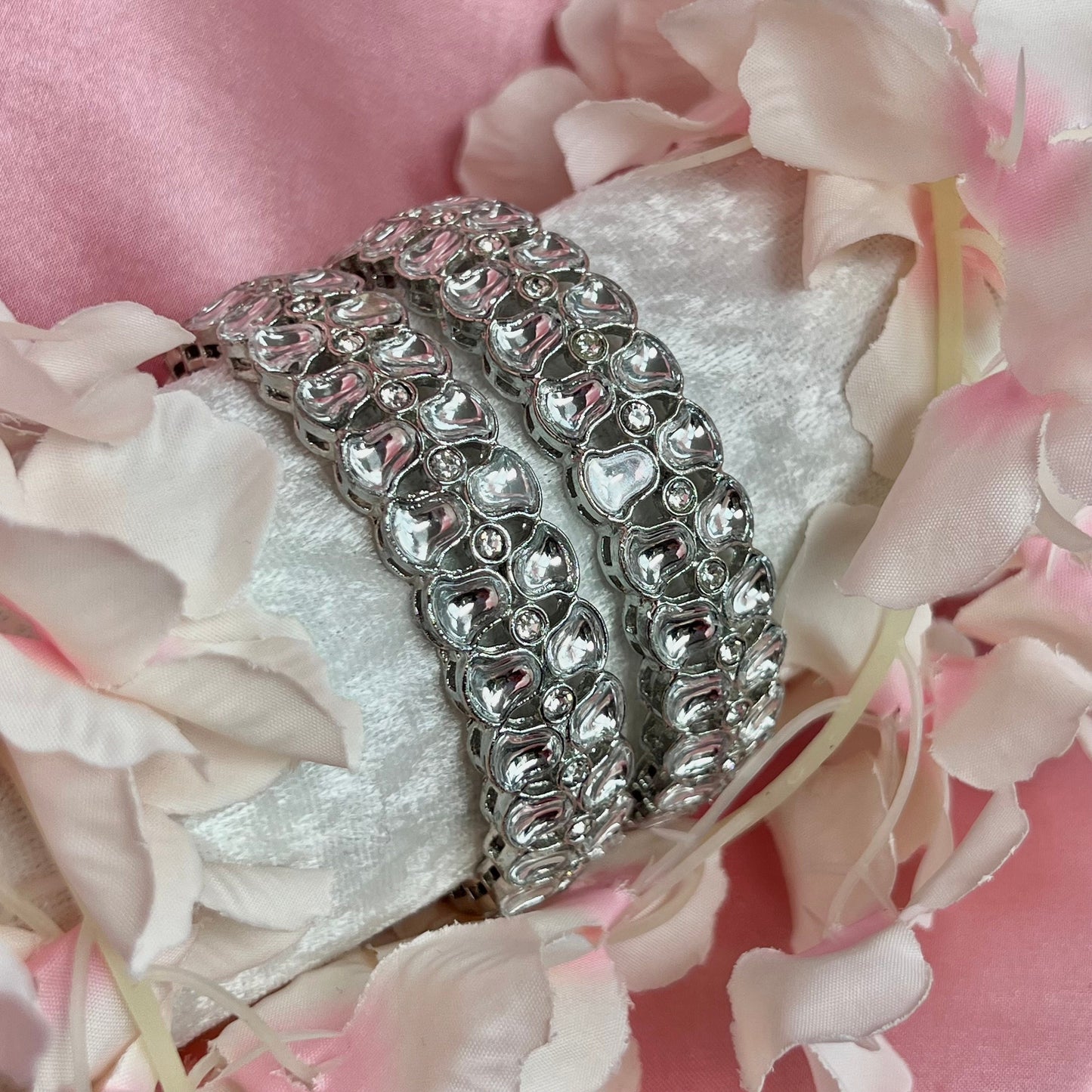 Pair of Silver Bracelet/ Bangle- 2.4/Indian/ Pakistani/Jewelley/ Fashion Bracelet/Gift for Women/