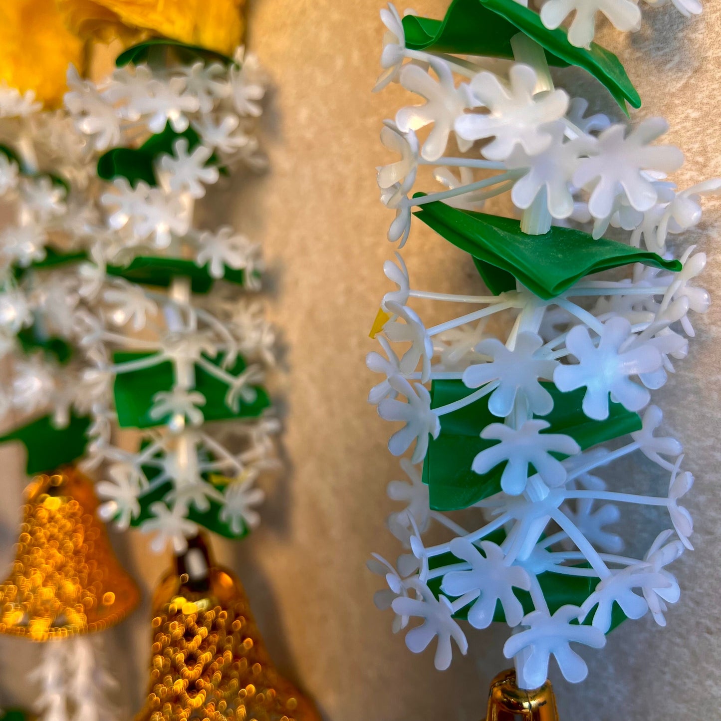 Flower Decor with Gold Bell Detail/ Unique Style/ Indian/ Pakistani/Home decor/ Gift for Women/Haldi/Mendhi/Party/Diwali/Eid