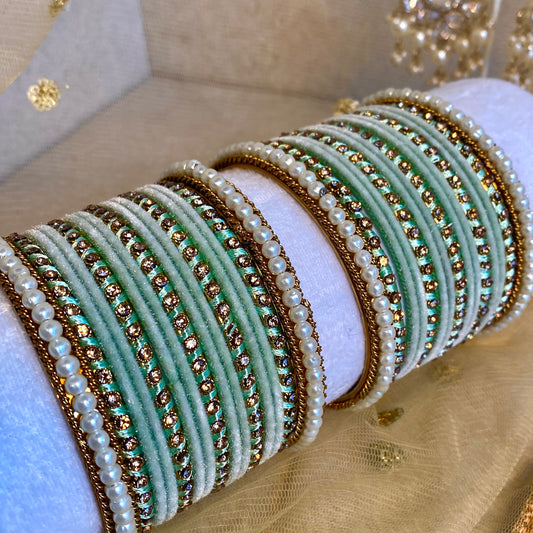 Pearl Mint Bangle Set/Indian/ Pakistani/Jewelley/ Fashion Bracelet