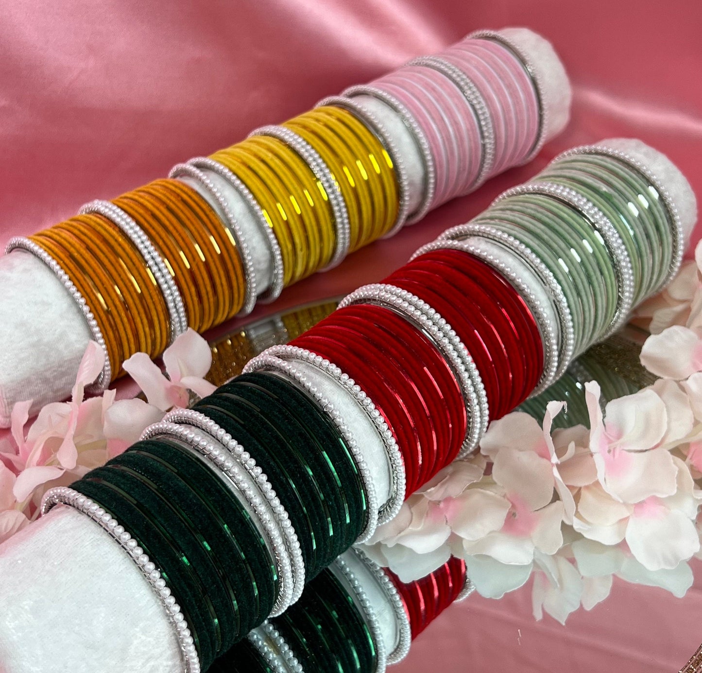 Pink & Silver Bangle Set/Indian/ Pakistani/Jewelley/ Fashion Bracelet