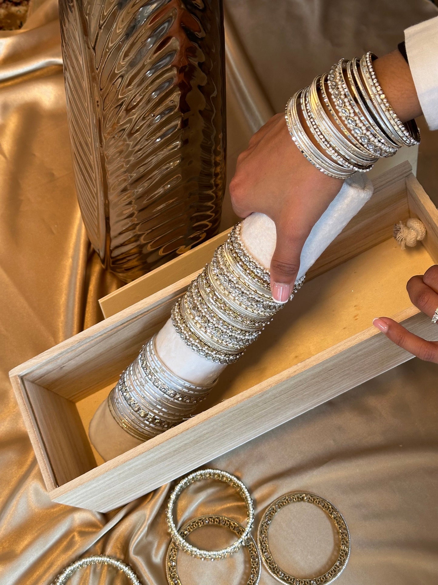 Bangle Roll Build Your Bangle Set - Silver Rhinestone Collection/Indian/ Pakistani/Jewelley/ Fashion Bracelet/Gift for wome/ Bangle Roll