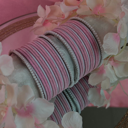 Pink & Silver Bangle Set/Indian/ Pakistani/Jewelley/ Fashion Bracelet