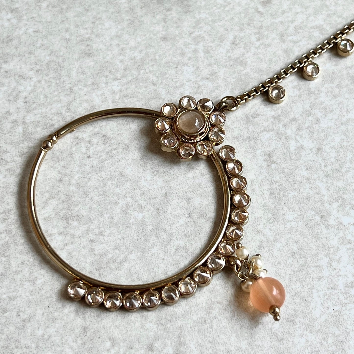 Non-Piercing Nose Ring - Peach