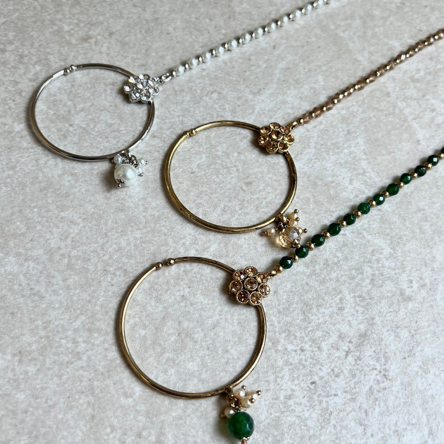 Non-Piercing Nose Ring - Green/ Fashion Jewellery/ Gift for Women/Indian/Pakistani style/Nath