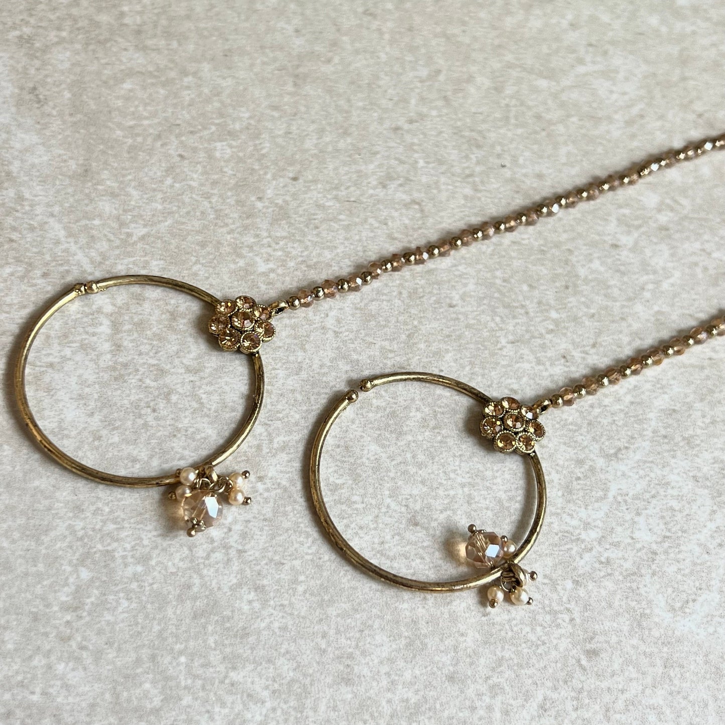 Non-Piercing Nose Ring - Champagne/ Fashion Jewellery/ Gift for Women/Indian/Pakistani style/Nath /Indian Nose Jewellery