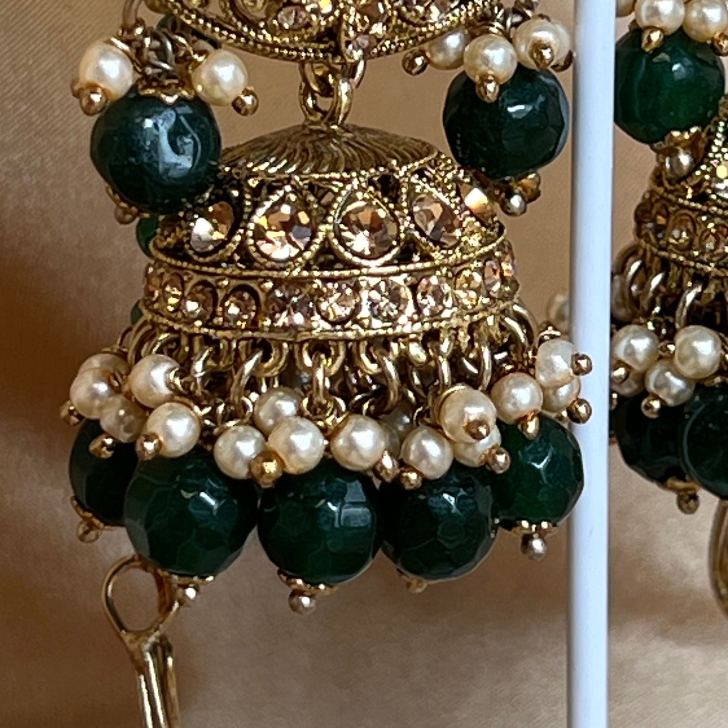 Medium/ Large Jhumka Earrings - Green