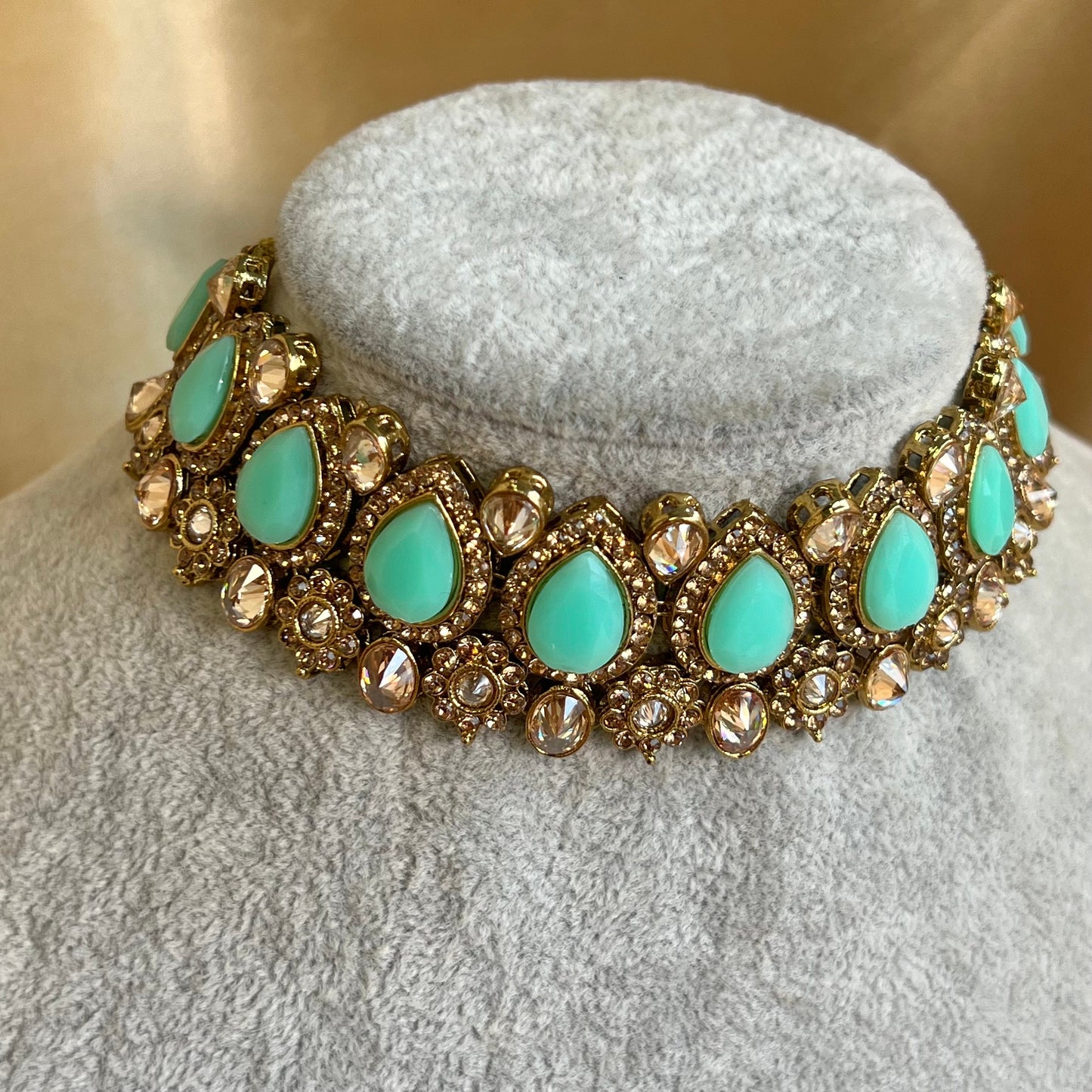 Mint and Golden Choker Only/ Unique Style/ Indian/ Pakistani/Fashion Jewellery/ Gift for Women