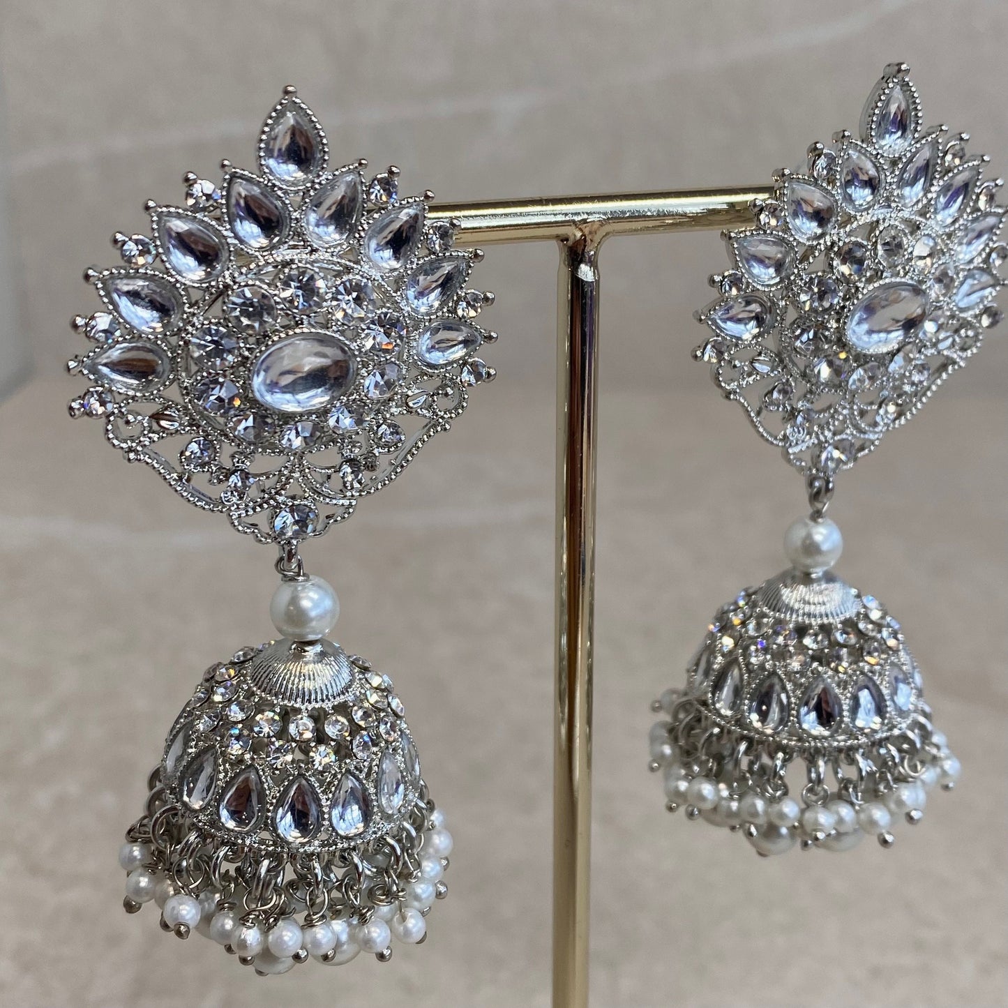 Silver Medium Jhumka Earrings/ Fashion Jewellery/ Gift for Women
