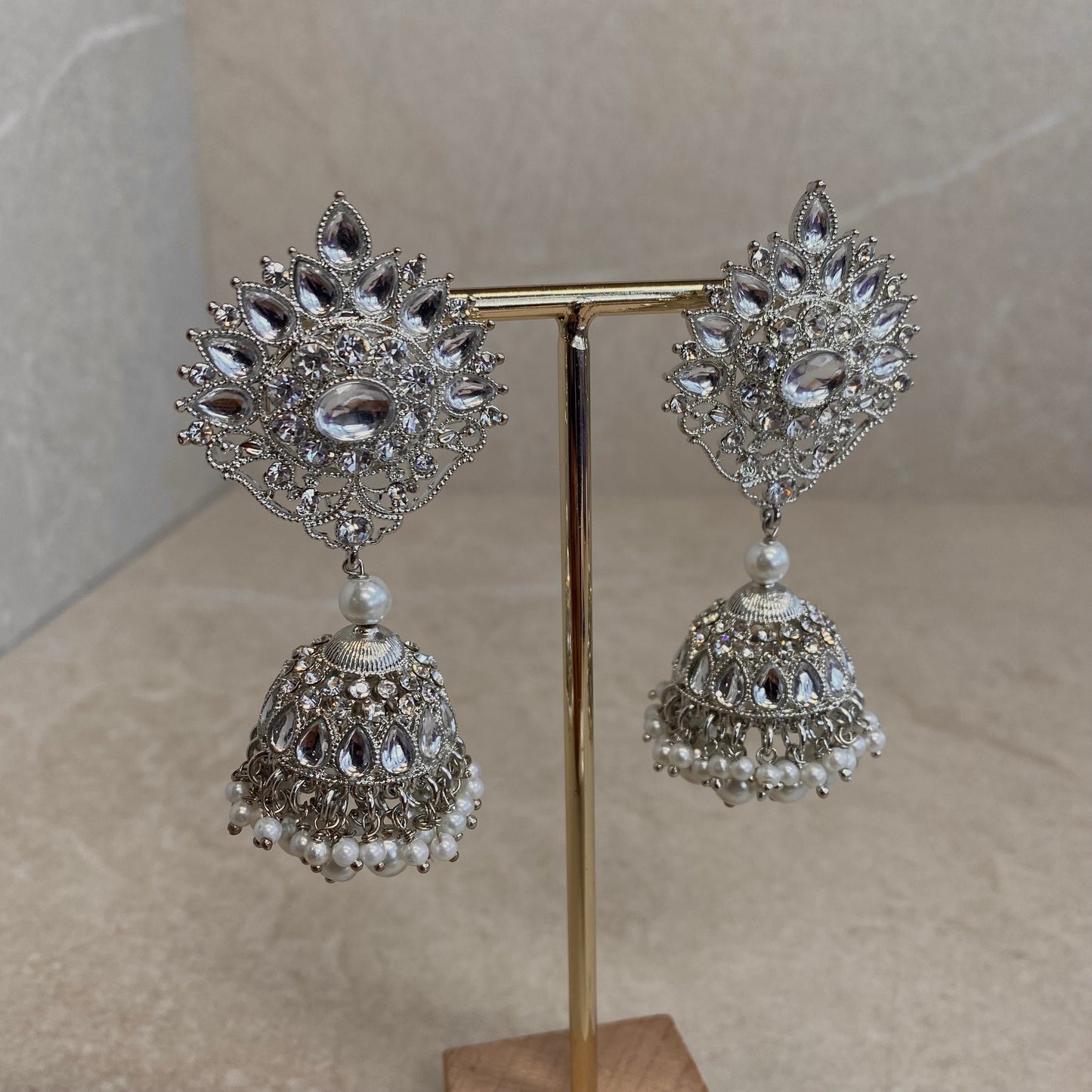 Silver Medium Jhumka Earrings/ Fashion Jewellery/ Gift for Women