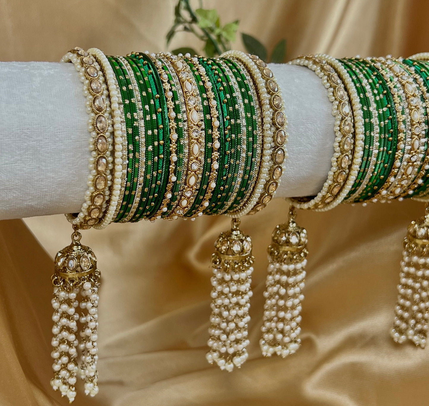 Green Luxury Bridal Bangle Set/Indian/ Pakistani/Jewelley/ Fashion Bracelet
