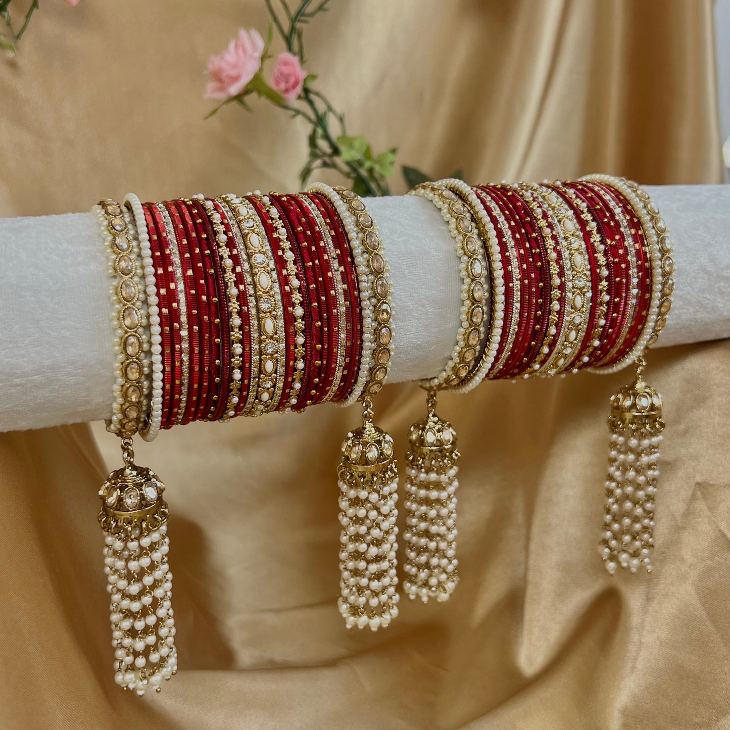 Maroon Luxury Bridal Bangle Set/Indian/ Pakistani/Jewelley/ Fashion Bracelet