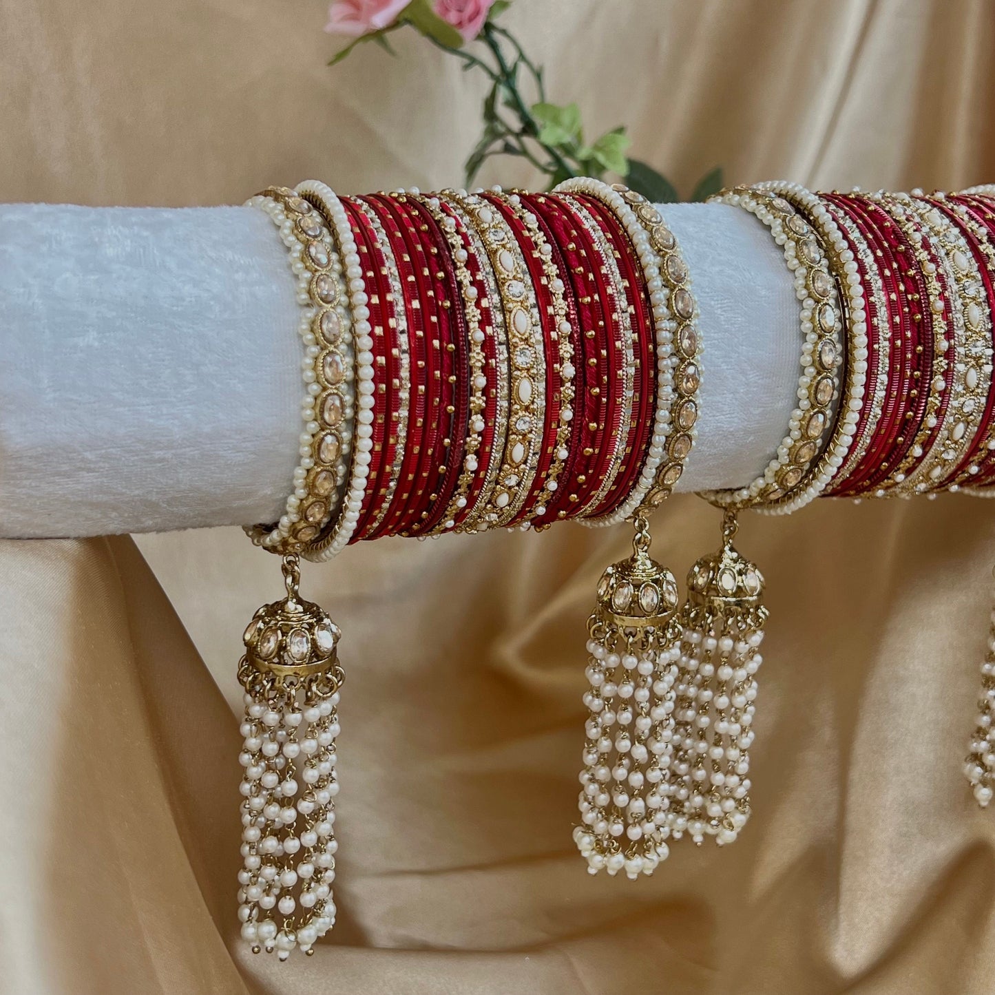 Maroon Luxury Bridal Bangle Set/Indian/ Pakistani/Jewelley/ Fashion Bracelet