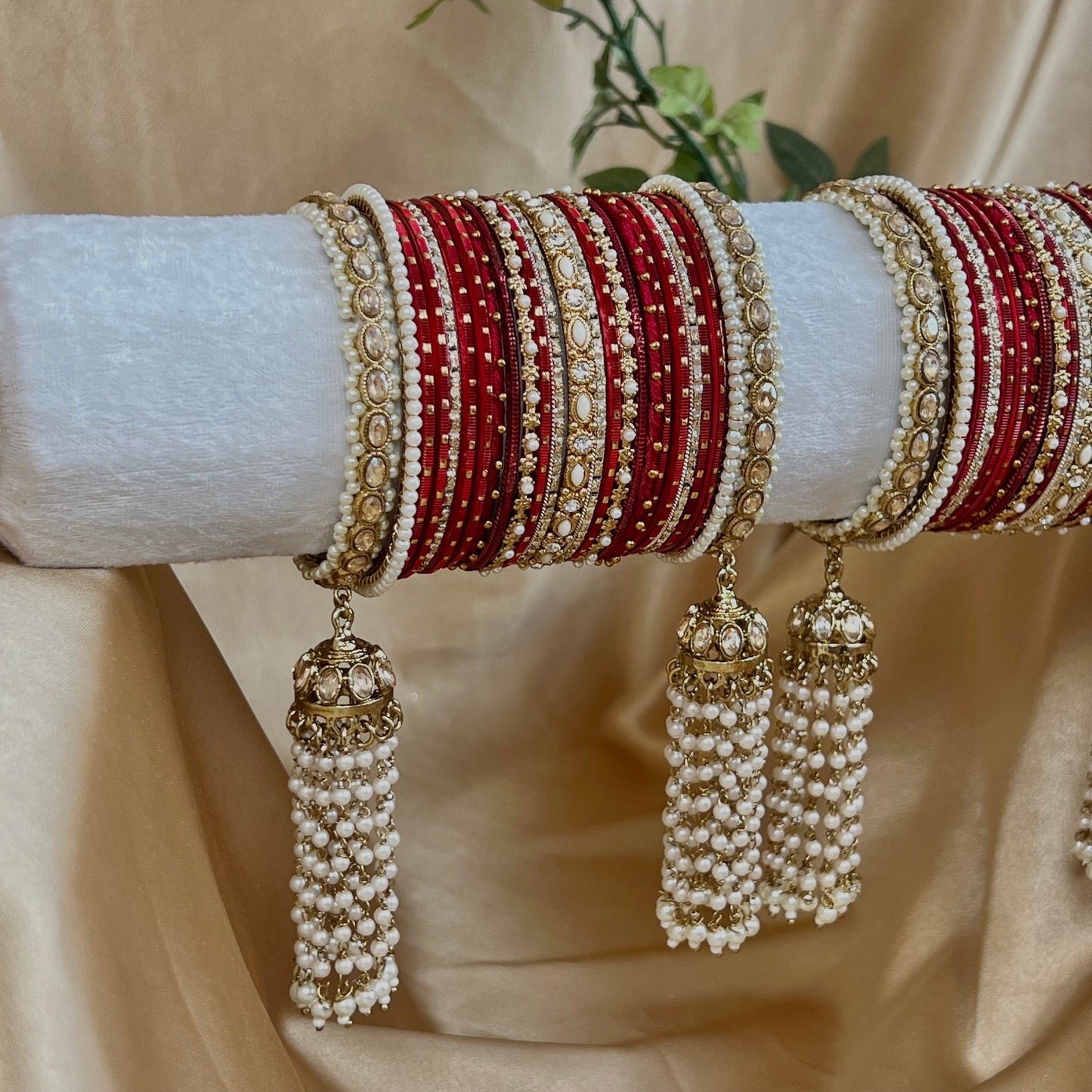 Maroon Luxury Bridal Bangle Set/Indian/ Pakistani/Jewelley/ Fashion Bracelet
