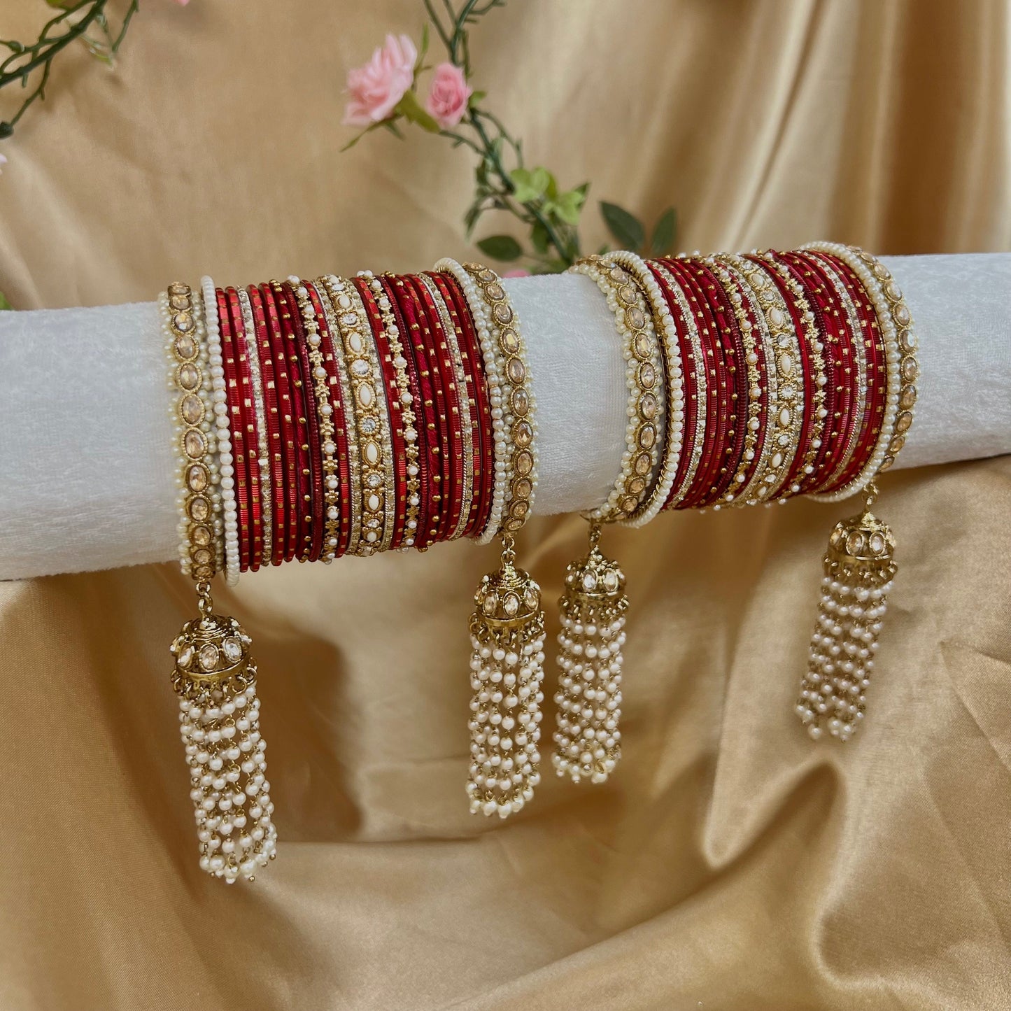 Maroon Luxury Bridal Bangle Set/Indian/ Pakistani/Jewelley/ Fashion Bracelet