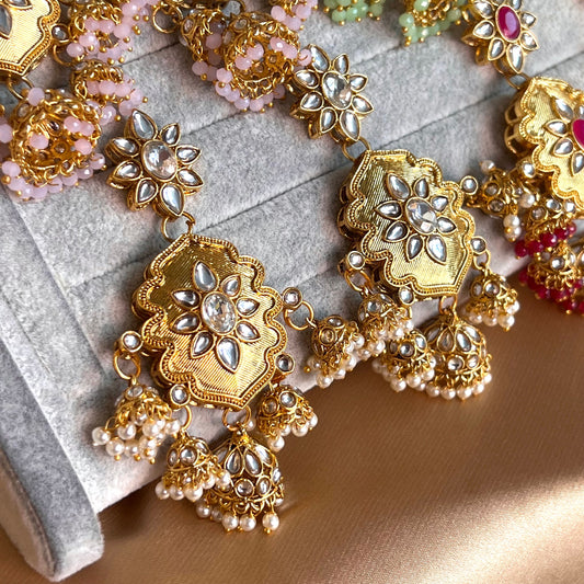 Medium Bright Gold Earring - Silver Indian Style Earring/ Pakistani Fashion/ Party Earring. Gift for women