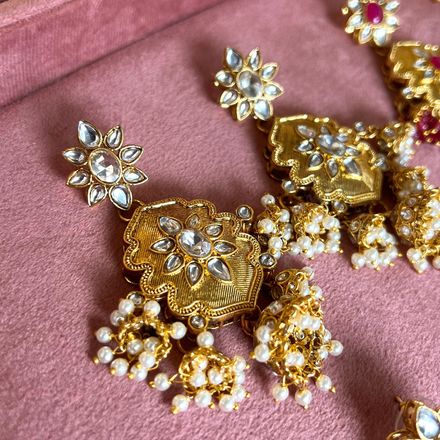 Medium Bright Gold Earring - Silver Indian Style Earring/ Pakistani Fashion/ Party Earring. Gift for women